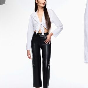 Babaton Black Leather Pants